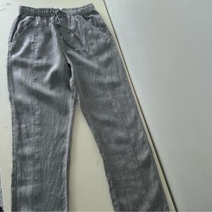 Nicole Miller Gray Linen Trousers